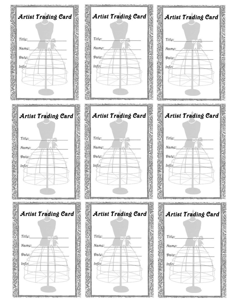 Artist Trading Card Templates Etsy