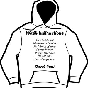 hoodie washing instructions