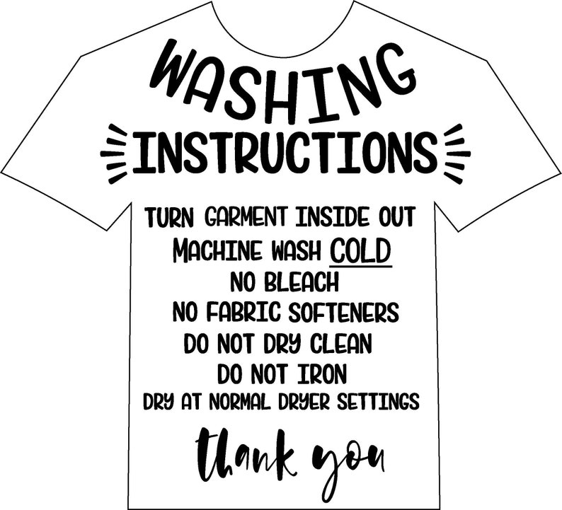 Care instructions for clothing Etsy