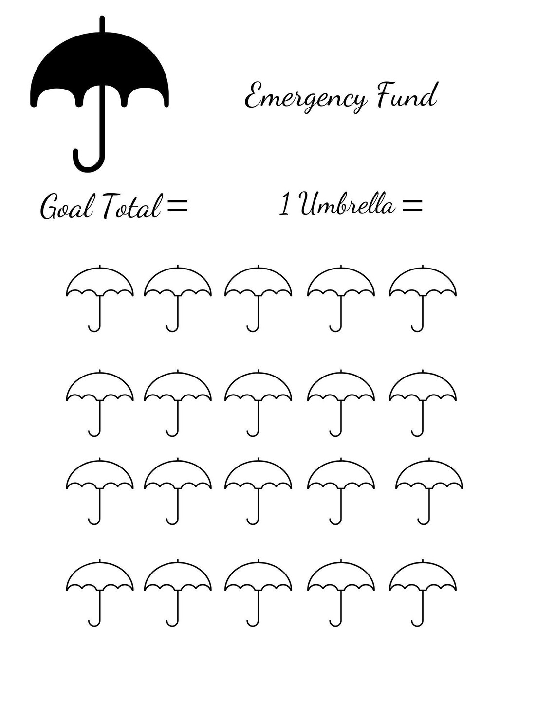 Emergency Fund Printable Instant Download - Etsy