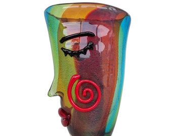 Eine abstrakte Glasvase im Murano-Stil – Clownvase
