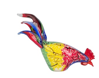 Colorful glass rooster - Cheerful home decoration - Bring spring and summer into your home - Gift idea - Chicken and rooster - Easter