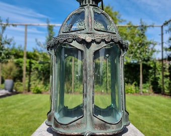 Großer Kerzenhalter aus Glas - Laterne - Metall und Glas - Dekorative Laternen