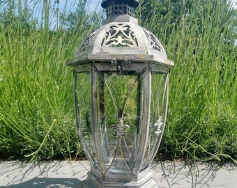 Metal and glass lantern -  Garden and terrace decor