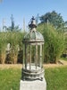 Large glass lantern - Brass color - 22 glas windows - Candle holder 