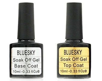 Nueva top Bluesky y capa base - esmalte de gel de uñas - UV / LED - botella de 10 ml