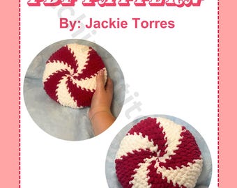 Oreiller menthe poivrée au crochet, motif PDF, Amigurumi de vacances adapté aux débutants, bricolage oreiller de Noël, téléchargement numérique