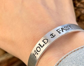 Hold Fast Unisex Adjustable Aluminum Cuff Gift