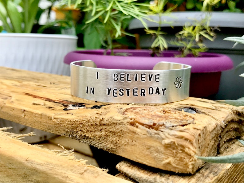 I Believe In Yesterday Adjustable Aluminum Cuff image 4