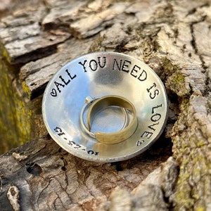 All You Need Is Love Personalized Date Aluminum Ring Dish Custom Gift image 5