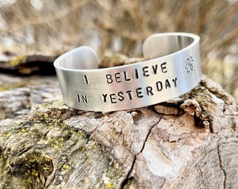 I Believe In Yesterday Adjustable Aluminum Cuff