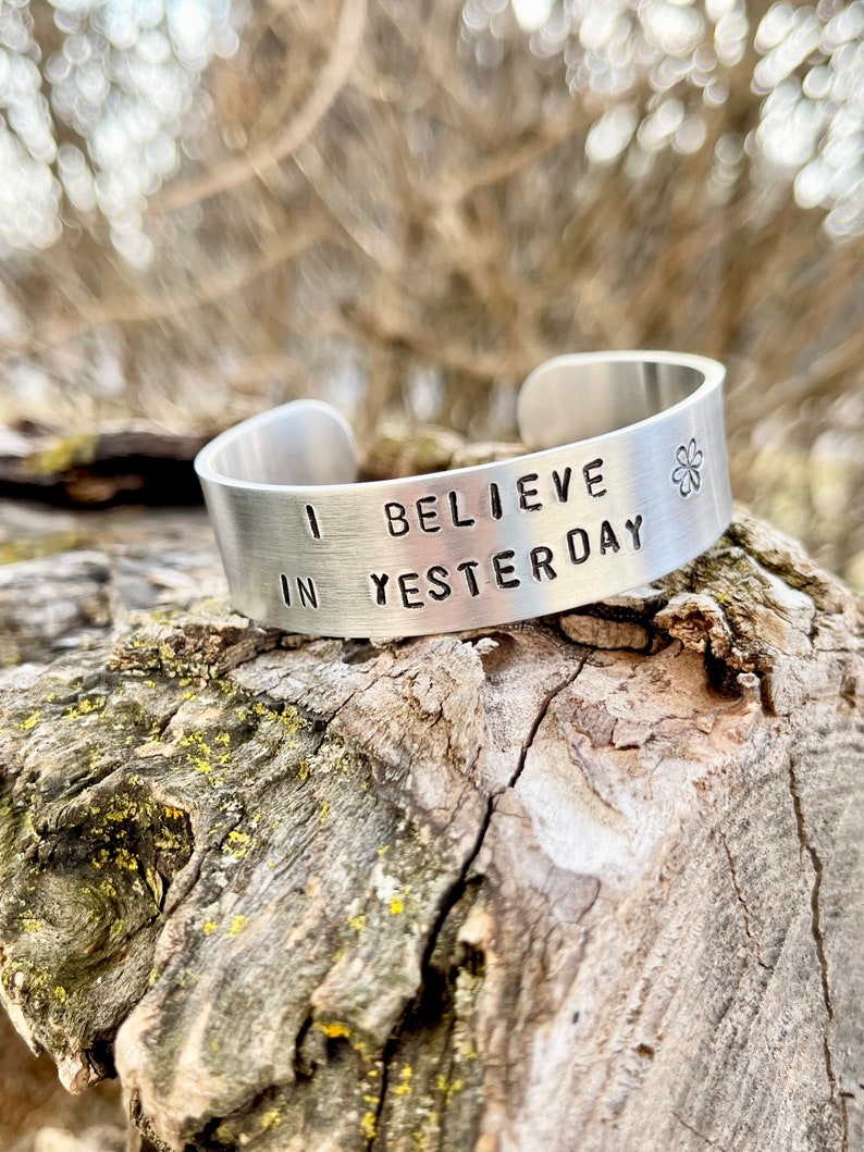 I Believe In Yesterday Adjustable Aluminum Cuff image 1