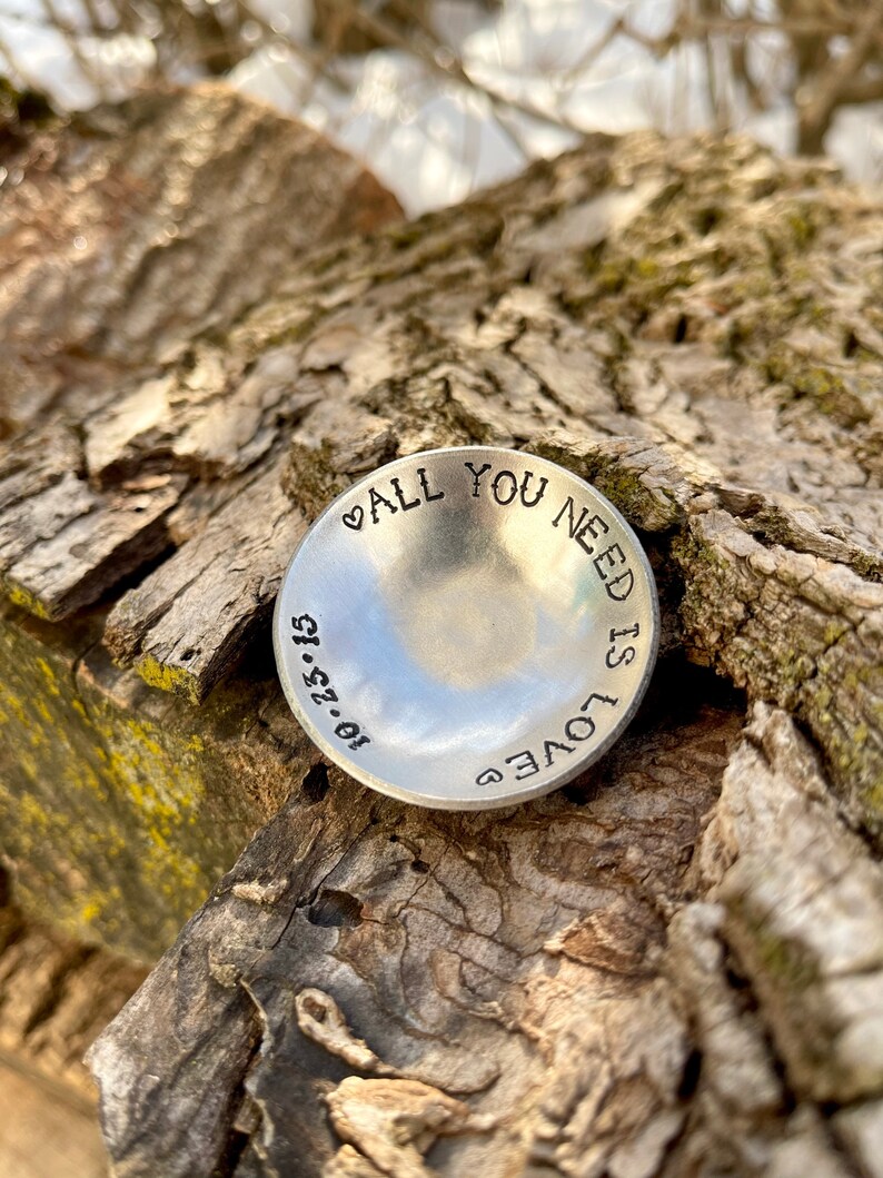 All You Need Is Love Personalized Date Aluminum Ring Dish Custom Gift image 4
