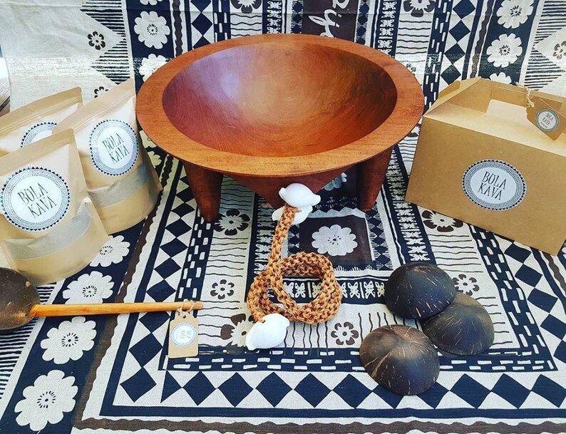 20 inch Kava Bowl Fiji with shell and magimagi coconut fibre | Etsy