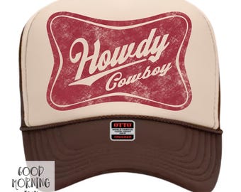 Howdy Cowboy Trucker Hat | Western Hat for Ladies | Otto Foam Hat for Women