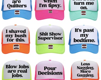 Bachelorette Party Hats | Matching Friends Funny Bridal Shower | Inappropriate Wedding Party | Otto Ladies Trucker Hats