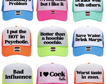 Inappropriate Bachelorette Party Gift | Matching Bridal Shower Hats | Funny Wedding | Otto Womens Trucker Hats
