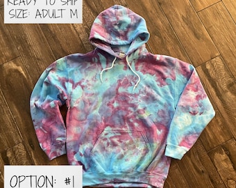 Ready to Ship Tie Dye Hoodie | Womens Ice Dye Hooded Sweatshirt | Mens Tie Dye Zipper Hoodie | Ladies Tie Dye Hoodie | Rainbow Swirl Tie Dye