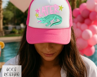 Ladies Summer Later Gator Trucker Hat | Funny Hat | Otto Foam Hat for Women