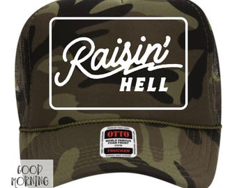 Ladies Camo Trucker Hat | Raisin' Hell Trucker Hat | Otto Foam Hat for Women
