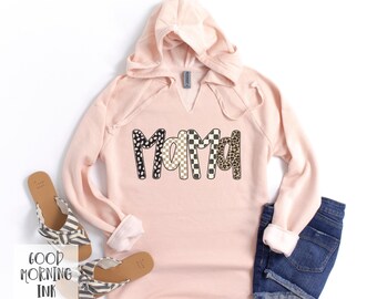 Checkered Mama Sweatshirt | Cute Leopard Mama Sweater | Pregnancy Announcement | New Mom Baby Shower Gift Idea | Mother's Day