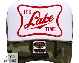 Lake Life Trucker Hat I It's Lake Time Ball Cap | Unisex Hat for Lake Lovers | Otto Trucker Hat for Men | Father's Day Gift