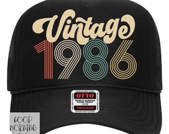 Vintage 1986 Trucker Hat | 40th Birthday Party Trucker Hat for Groups | Otto Trucker Foam Hat