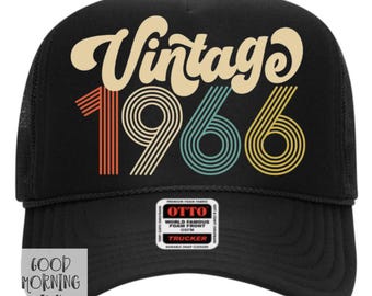 Vintage 1966 Trucker Hat | 60th Birthday Party Trucker Hat for Groups | Otto Trucker Foam Hat