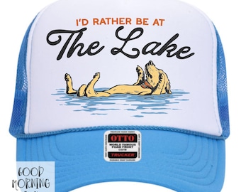 Summer Hat | Lake Trucker Hat for Ladies | I'd Rather Be at The Lake Otto Foam Hat for Women