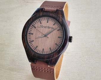 Husband Gift, Personalized Watch, Wood Watch for Him, Personalized Gift for Husband, Fathers Day Gift from Wife, Engraved Wood Watch for Men