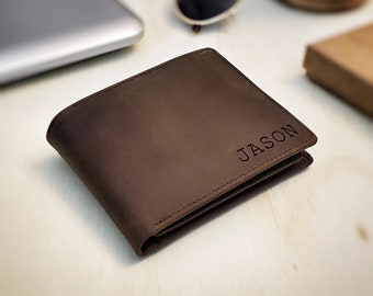Wallets for Men, Personalized Wallet, Leather Wallet, 3rd Anniversary Gift for Him