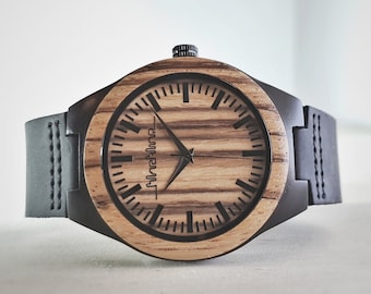 5 Year Anniversary Gift for Him, Wood Anniversary Gift, 5th Anniversary for Men, Engraved Watch, Personalized Watch for Boyfriend