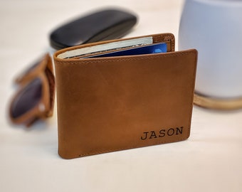 Personalized Wallet, Engraved Wallet, Mens Wallet, Gift for Him, Leather Wallet, Anniversary Gift for Men, Boyfriend Gift, Mens Gift for Dad