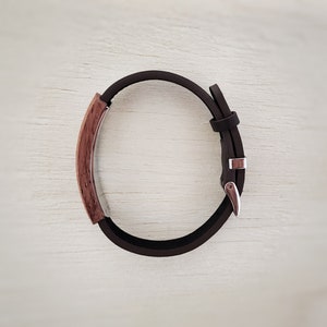 Best Selling Mens Bracelet, Leather and Wood Anniversary Gift for Boyfriend or Husband image 3