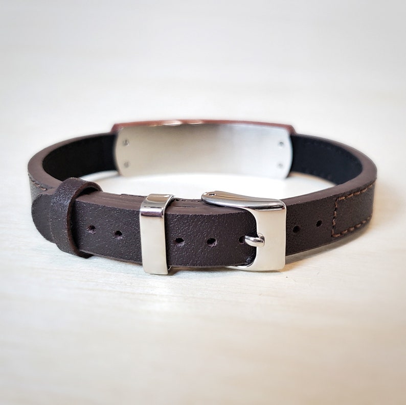 Best Selling Mens Bracelet, Leather and Wood Anniversary Gift for Boyfriend or Husband image 2