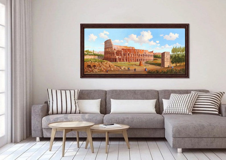 Colosseum Classical Roman Landscape. Original Oil Painting on | Etsy