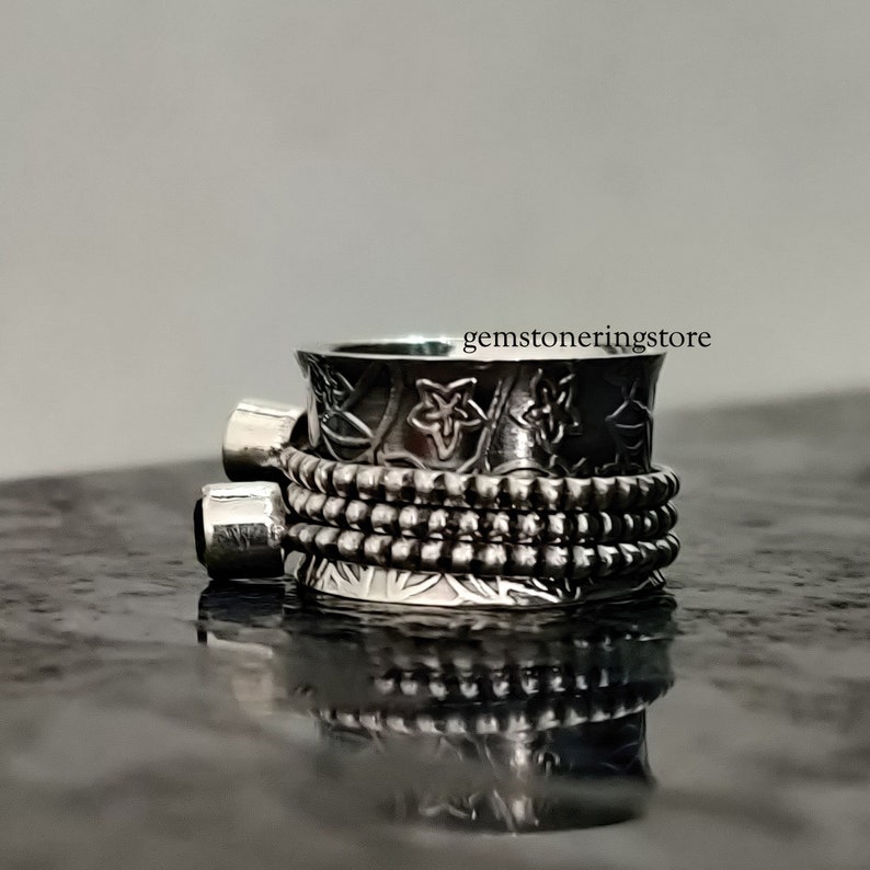 Peridot Ring Thumb Ring Bohemian Ring Gypsy Ring Spinner ring Rose Quartz Ring Natural Opal Ring Starling Silver ring Worry Ring