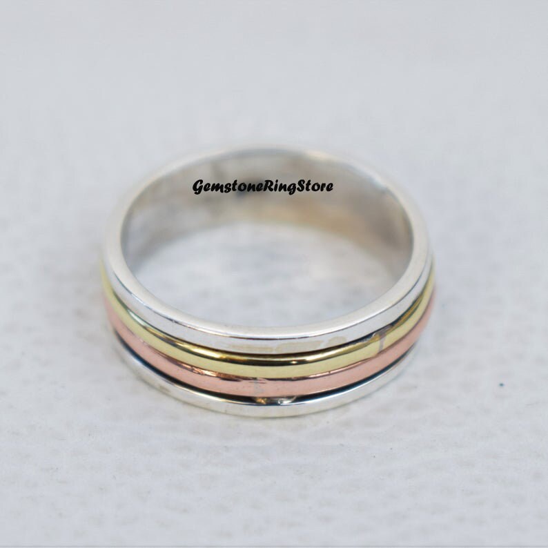 Worry Ring Thumb Ring 925 Silver Ring Fidget Ring Gift For Her Women Ring Meditation Ring Spinner Ring Anxiety Ring Boho Ring