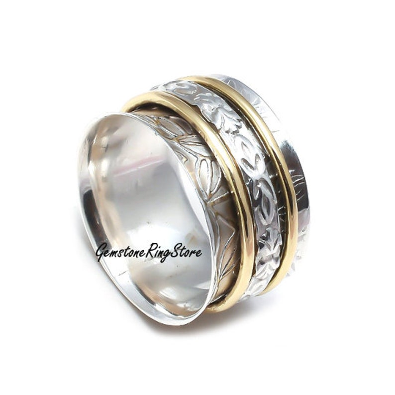 Boho Ring Spinner Ring 925 Silver Ring Worry Ring Meditation Ring Fidget Ring Anxiety Ring Gift For Her Women Ring Promise Ring