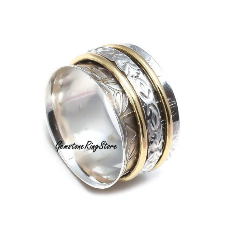 Boho Ring Spinner Ring 925 Silver Ring Worry Ring Meditation Ring Fidget Ring Anxiety Ring Gift For Her Women Ring Promise Ring