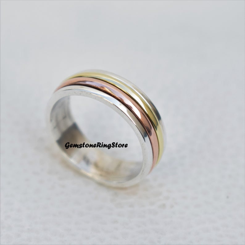 Worry Ring Thumb Ring 925 Silver Ring Fidget Ring Gift For Her Women Ring Meditation Ring Spinner Ring Anxiety Ring Boho Ring