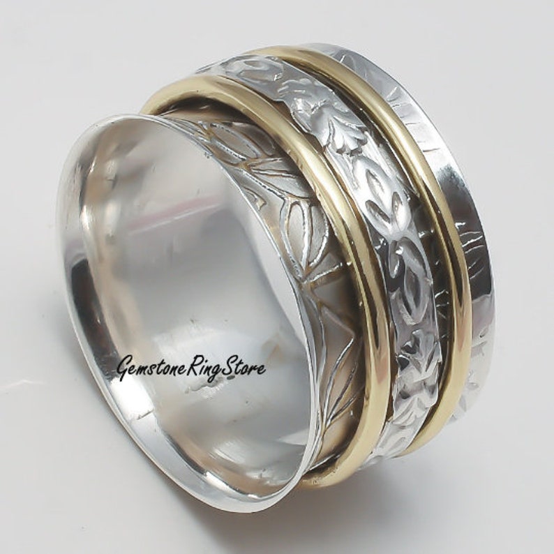 Boho Ring Spinner Ring 925 Silver Ring Worry Ring Meditation Ring Fidget Ring Anxiety Ring Gift For Her Women Ring Promise Ring