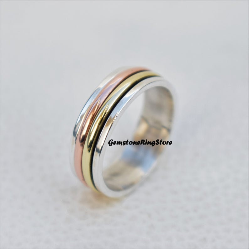 Worry Ring Thumb Ring 925 Silver Ring Fidget Ring Gift For Her Women Ring Meditation Ring Spinner Ring Anxiety Ring Boho Ring