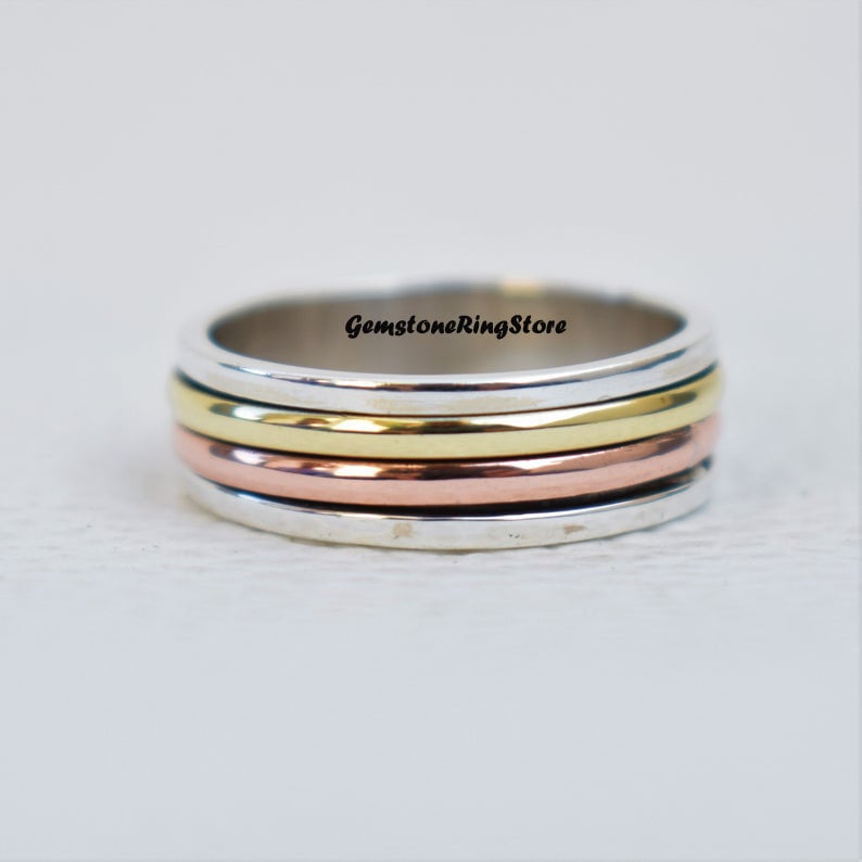 Worry Ring Thumb Ring 925 Silver Ring Fidget Ring Gift For Her Women Ring Meditation Ring Spinner Ring Anxiety Ring Boho Ring