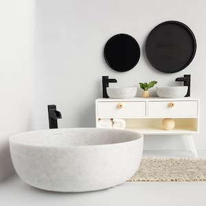 Dollhouse Modern Bathroom Collection 1/12 Scale Stone Effect Basins and Bath