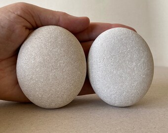 8,5-14,0cm Natural Sea White Smooth Stone Oval Shape Mandala Stone