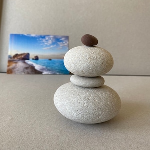 Set Of 4 Stacking Round Sea Stones - 4 Balancing Sea Natural Stones - Pebbles Toy