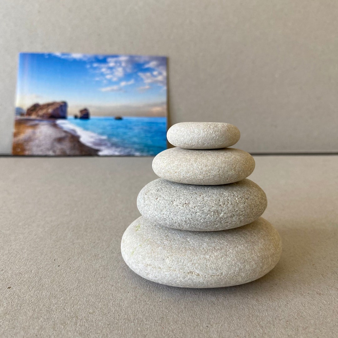 Stacking Oval Rocks Set of 4 Stacking Stones Oval Shape Balancing Sea Natural Stones ...