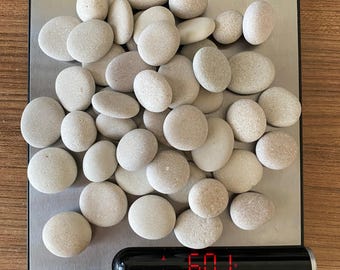 Set of 50 Natural Mini Beach Stones - Smooth Zen Pebbles - Coastal Decor - Pebbles for Crafting