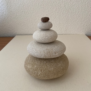 Set Of 5 Stacking Round Sea Stones - 5 Balancing Sea Natural Stones - Pebbles Toy